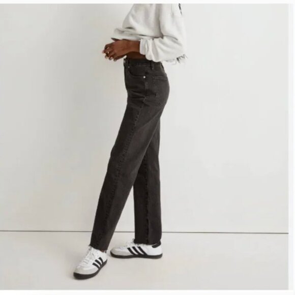 Madewell The Perfect Vintage Straight Jean Lunar Wash black high rise 29 tall - Picture 1 of 10